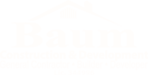 Logo for Baum Construction & Development featuring a house roof graphic above the company name, with smaller text below that is not fully legible.